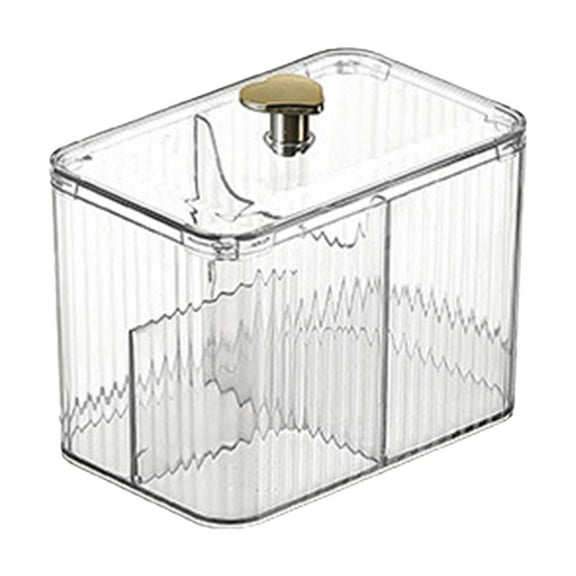 Makeup Cotton Swab Holder Modern Makeup Tool Storage Box for Vanity Clear