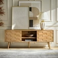 thumbnail image 2 of Modern 63" TV Stand for TVs up to 70" with Geometric-patterned Seadrift, 2 of 8