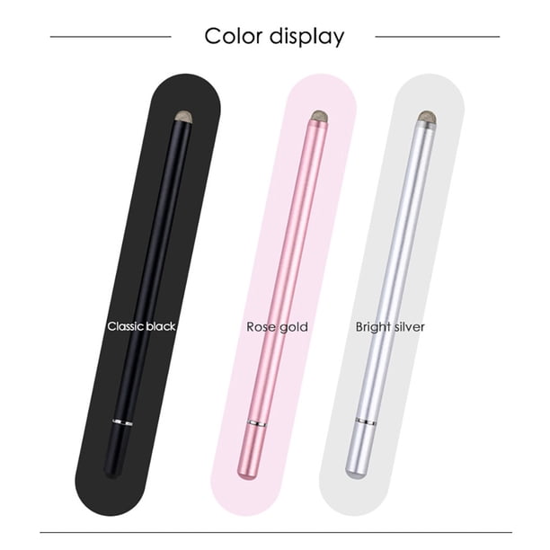 Tholdsy Bolígrafos de dibujo táctiles universales para tableta, lápices de pintura de cabeza redonda para escribir, lápices de acero inoxidable para Electrónica Rosado