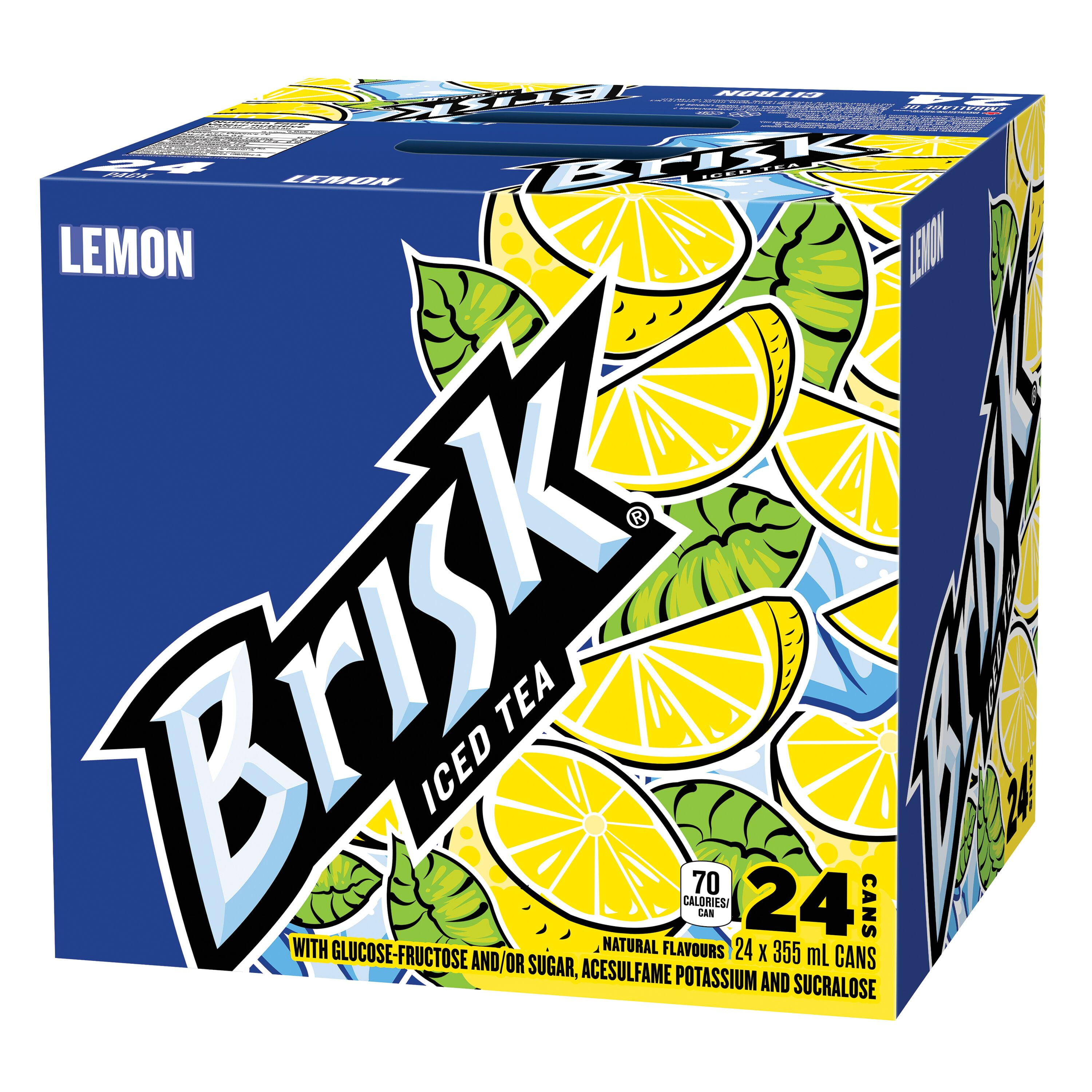 Le thé glacé au citron Brisk, 24 x 355 mL, canettes. 24x355mL