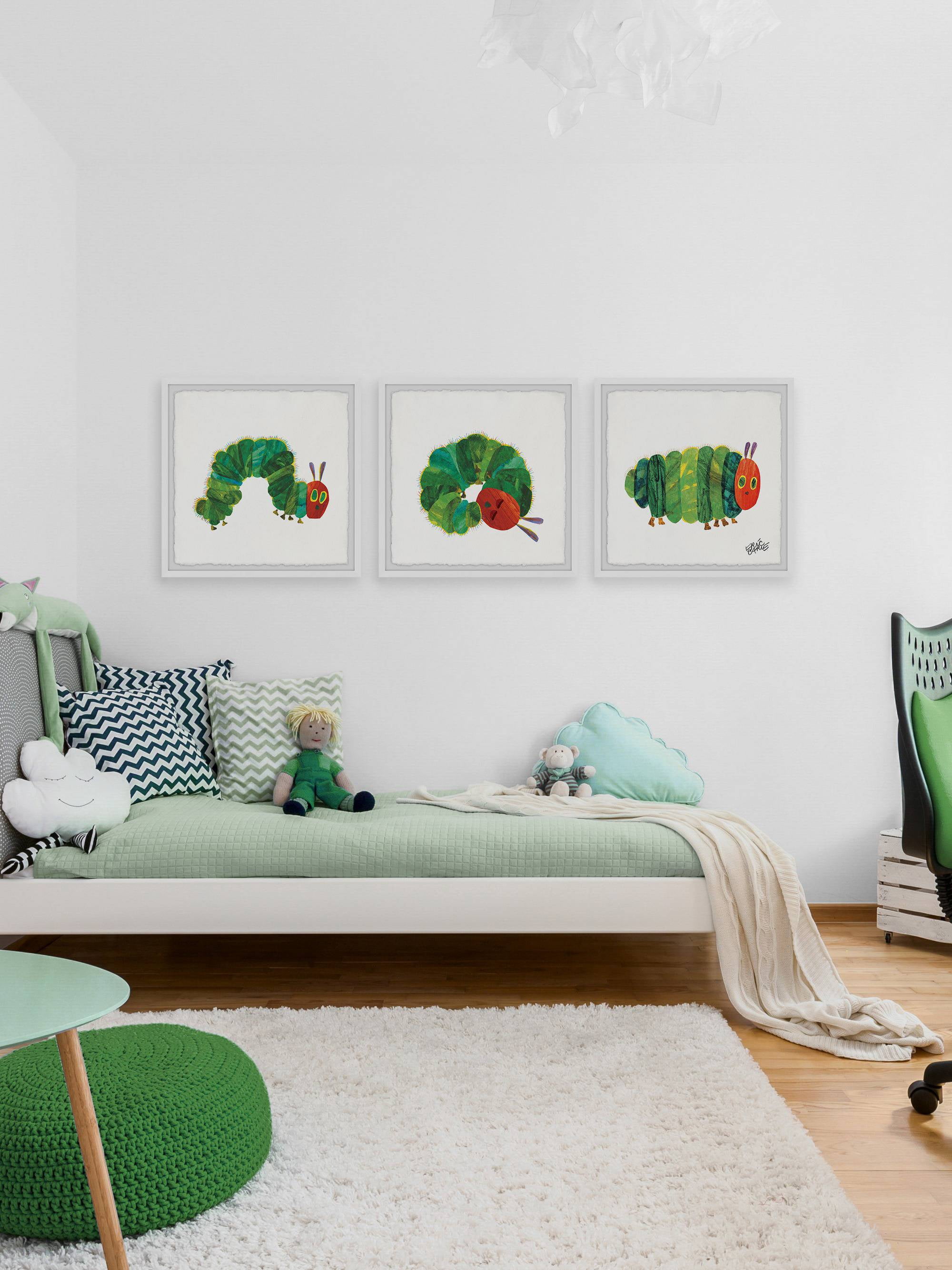 Marmont Hill Harmless Caterpillar Triptych by Eric Carle, 18" x 54"