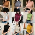 thumbnail image 4 of FNNMNNR Hot Sale! Women‘s Mock Neck Tank Tops Solid Half Turtleneck Slim Fit Ribbed Knit Sleeveless T-Shirt Basic Blouse Tops Pink, 4 of 7