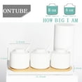 thumbnail image 2 of Ceramic Condiment Jar with Tray,Condiment Pot Spoon and Lid,Seasoning Box,Sugar Bowl Set of 3, 8oz White, 2 of 5