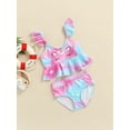 thumbnail image 3 of Fortune 3-8 Years Little Girls Swimsuits 2 Piece Cartoon Animal Print Swimwear Ruffled Tops Briefs, 3 of 9