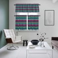 thumbnail image 5 of Gradient Stripes Kitchen Curtains Valances and Tiers Set of 3 Vintage Pink Green Lines Watercolor Tier Curtains and Valance with Rod Pocket for Small Windows, 27.5"x36", 5 of 9
