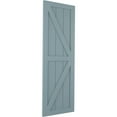 thumbnail image 2 of Ekena Millwork 12"W x 32"H True Fit PVC Two Equal Panel Farmhouse Fixed Mount Shutters w/ Z-Bar, Peaceful Blue (Per Pair - Hardware Not Included), 2 of 9