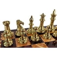 thumbnail image 3 of Brass Black Gold Staunton Exclusive Chess Set Lrg 20" Cherry Color Storage Board, 3 of 6