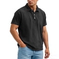 thumbnail image 2 of Daiosportswear Men'S Vintage Washed Polo Shirts Classic Fit Pullover Shirts Summer Lapel Button Tops Casual Retro Distressed Tee Top Black XXL(XXL), 2 of 6