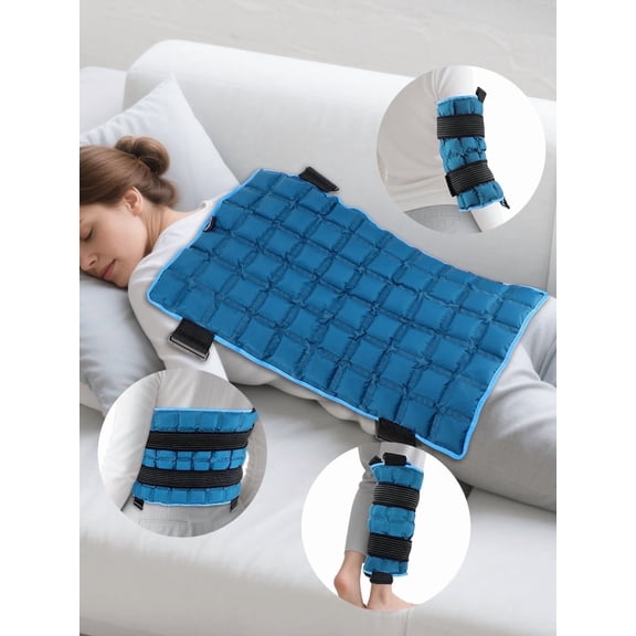 Oversized 22"x13" Large Ice Pack with Straps,Reusable Cold Pack with Soft Cover for Back Relaxing , Cold Pads for Hip,Back,Neck, Shoulder,Blue,1PC