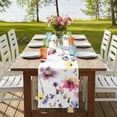 thumbnail image 4 of Table Runners 70 Inches Long Dress Scarves, Purple Spring Floral Farmhouse Coffee/Dining/Kitchen Table Decor, Holiday Table Runner, Pink Flowers Farmhouse Watercolor 13x70 Inch, 4 of 9