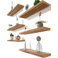 thumbnail image 1 of Estantes flotantes GXYAWPJ de madera clara para pared, juego de 6, 1 of 8