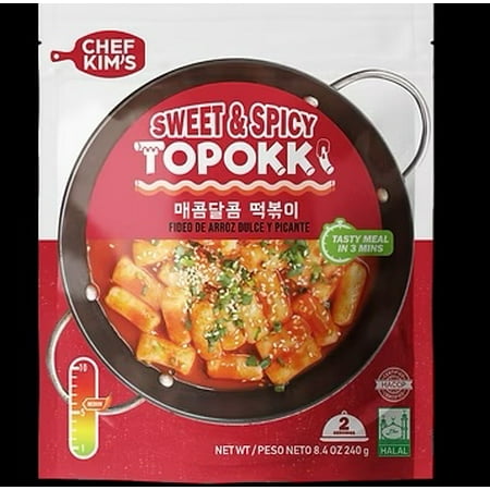 Chef Kim’s Sweet & Spicy Topokki - Iconic Korean Food Snack, Instant Tteokbokki Rice Cakes in a Savory
