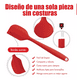 thumbnail image 4 of Utensilios Silicona Cocina Palas Espatulas Reposteria 6 Set Rojo, 4 of 5