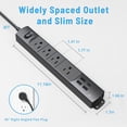 thumbnail image 7 of TROND Power Strip Surge Protector with USB, 3ft Long Extension Cord for 4 USB and 4 AC Outlets Black, 7 of 7