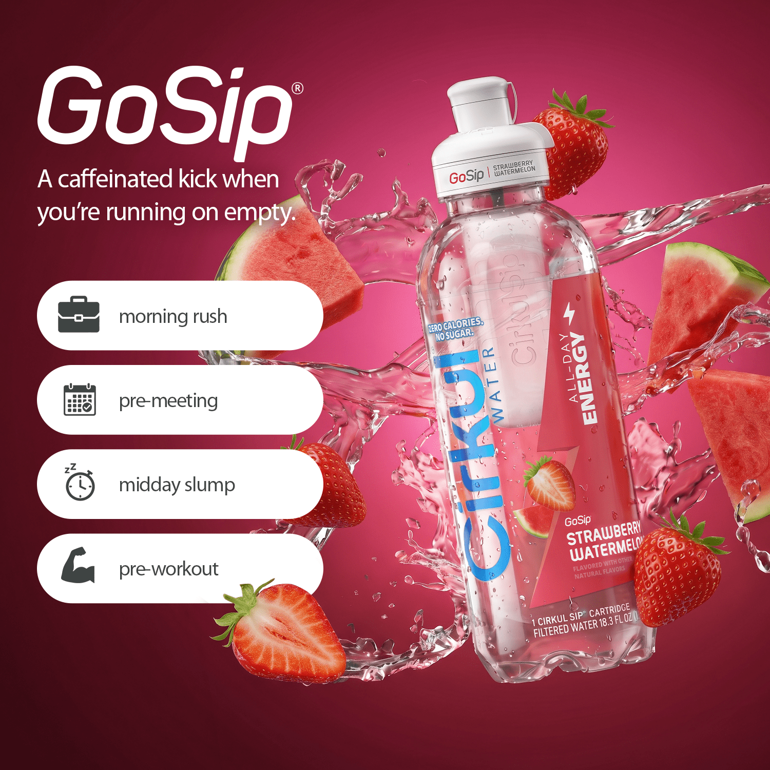 (12 pack) Cirkul RTD GoSip Strawberry Watermelon