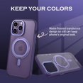 thumbnail image 2 of Case for iPhone 14 Pro,  [Compatible with Magsafe] with 360° Rotatable Ring Holder Invisible Stand Slim Translucent Matte Women Men Shockproof Protective Phone Cover 6.1 Inch, Purple, 2 of 17