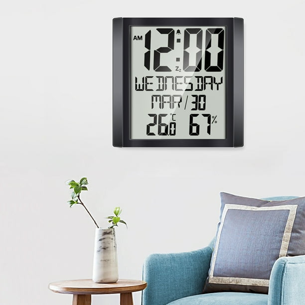 Elixir - Horloge murale numérique à écran tactile créatif température et  humidité réveil électronique noir - Réveil - Rue du Commerce