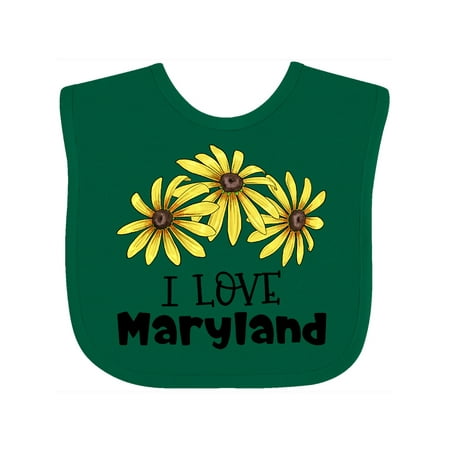 

Inktastic I Love Maryland Black Eyed Susans Flowers Gift Baby Boy or Baby Girl Bib
