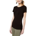 thumbnail image 1 of I-N-C Womens Lace Up Pullover Blouse black M, 1 of 1