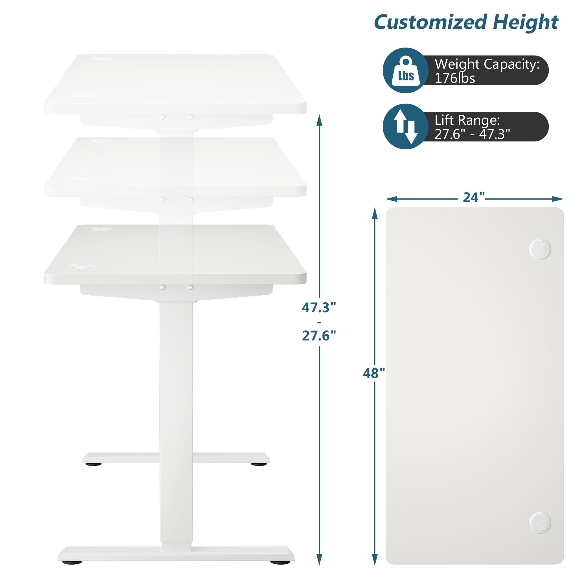 Gymax Electric Standing Desk Sit to Stand Dual Motor White Height Adjustable