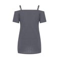 thumbnail image 5 of gakvbuo Summer Savings Clearance Cold Shoulder Tops For Women Plus Size Summer Tunic Top Short Sleeve Zip Up V Neck Hollow Ou T-Shirt Blouse Tee Top, 5 of 5