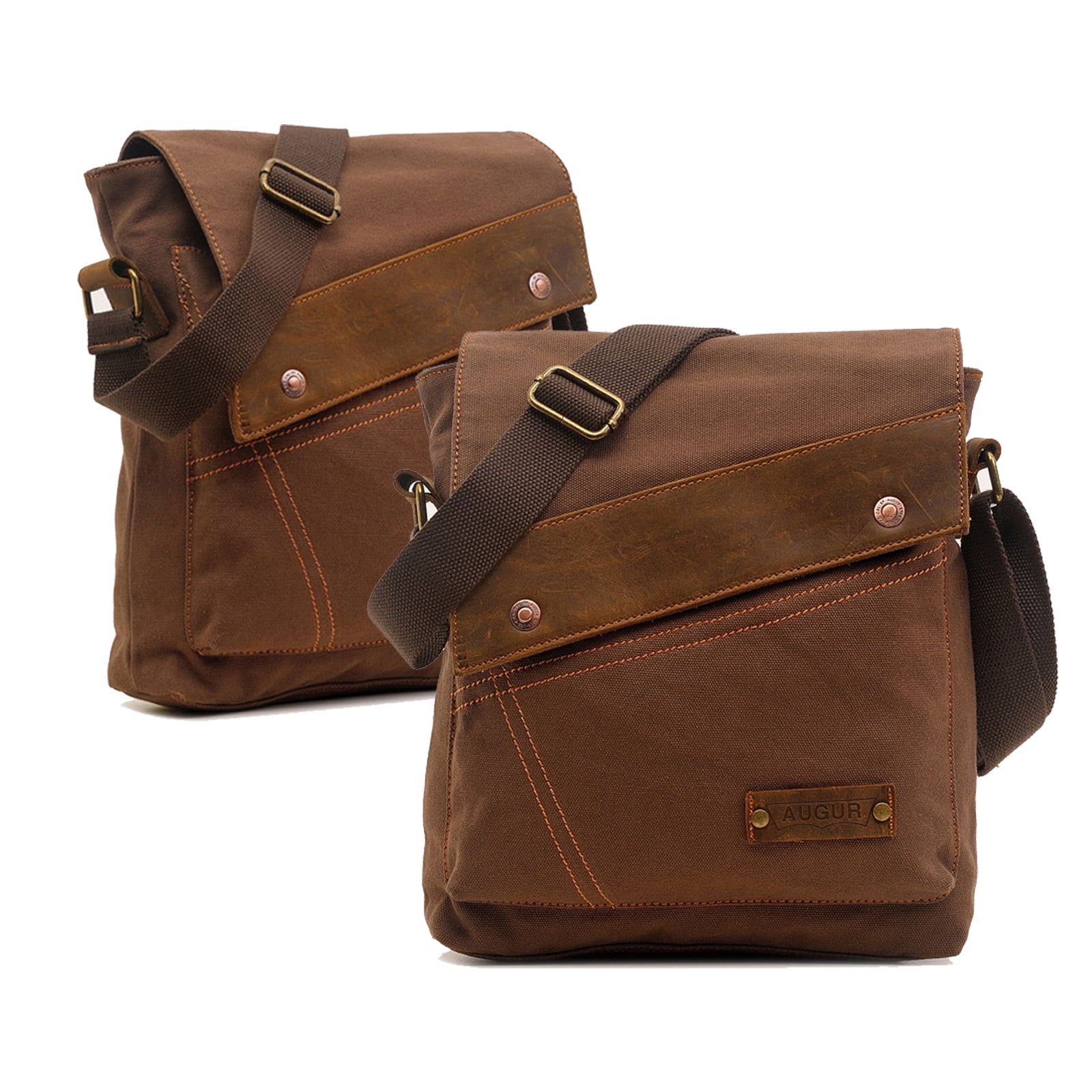 Egoelife Canvas Shoulder Bags for Men Small Crossbody Bags for Women Messenger Bag Slim Sling Bag Satchel Bag Side Bag for Travel