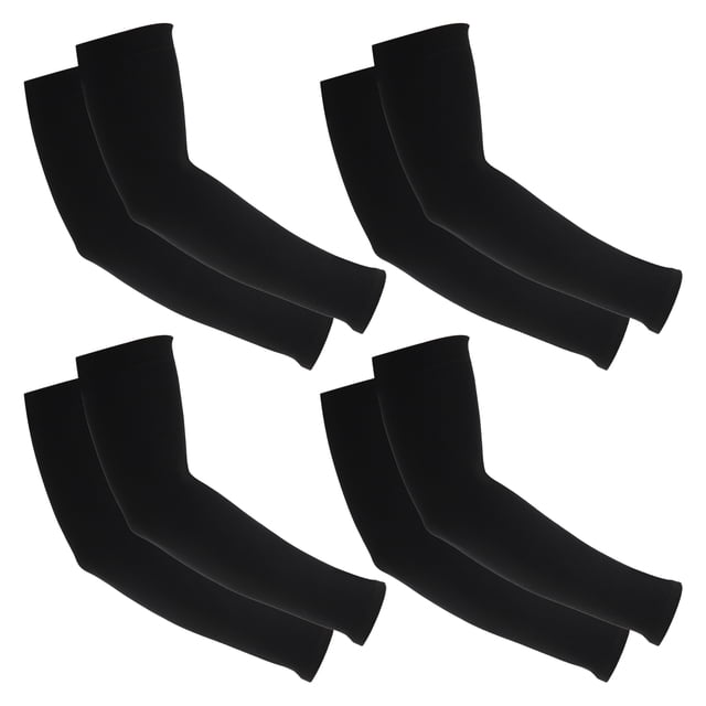 Uxcell 8 Pares de Mangas para Brazos, Mangas de Protección Solar, Mangas de Enfriamiento para Deportes, Senderismo y Montar, Negro