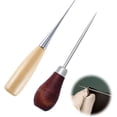 thumbnail image 1 of Awl with Wooden Handle Eyeless Awl DIY Sewing Awl Handled Hole Punch Tools for Leatherworking Hand Stitcher Sewing Triomphe 12cm 2 Pieces, 1 of 5
