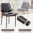 thumbnail image 5 of Dining Chairs Set of 2, Upholstered PU Leather Armless Dining Chair, Mid Century Modern Dining Room Chairs, Retro Walnut Bentwood Kitchen Chairs with Metal Legs and Adjustable Feet, Black, 5 of 5