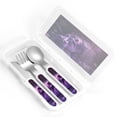 thumbnail image 4 of Cauagu Purple Hippo In Water Print 3-Pieces Toddler Cutlery Set , Kids Silverware Set with Spoons Forks & Knife Stainless Steel Utensils for Kids Dishwasher Safe, 4 of 8