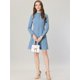 thumbnail image 3 of Allegra K Vestido De Trabajo De Oficina Para Mujer, Elegante, Con Volantes, Cuello Simulado, Vestido Camisero De Un Solo Pecho Azul polvoriento S, 3 of 6