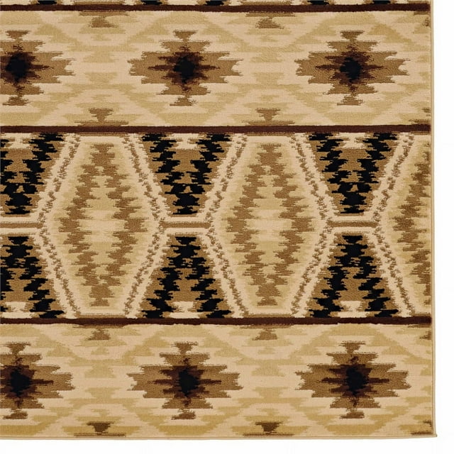 Linon Ruston Vail Machine Made Polypropylene 8'x10' Rug in Beige
