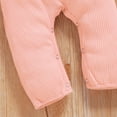 thumbnail image 7 of NZRVAWS Baby Girls Outfits 12 Months Baby Girls Solid Color 18 Months Baby Girls Romper Floral Hat Headband 3Pcs Winter Clothes Set,Pink, 7 of 7