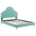 thumbnail image 3 of Modway Gwyneth Tufted Performance Velvet Twin Platform Bed in Mint, 3 of 10