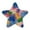 Colorful Splashes and Brushstrokes, variant on Star Night Light Auto On/Off Plug-in Wall Light with Light Sensor Warm White LED for Home Party Blue Squares and Shapes
