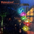 thumbnail image 3 of LED Solar Butterfly Wind Chimes Outdoor, Waterproof Solar Powered LED Changing Light Color 6 Butterflies Mobile Romantic Wind Bell for Home, Party, Festival Decor, Night Garden Decoration, 3 of 8