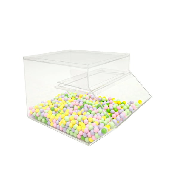 FixtureDisplays® 8.3 X 13 X 8.5" Stackable Clear Acrylic Candy Bin, 2.5 Gallons Capacity Retail and Events Coffee Grain Spice Dispenser 19475