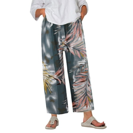 

WOXINDA Women s Pajama Pants Comfy Printed Wide Leg Lounge Pants Bow Elastic Waist Long Pj Bottoms Pants Women Casual Work