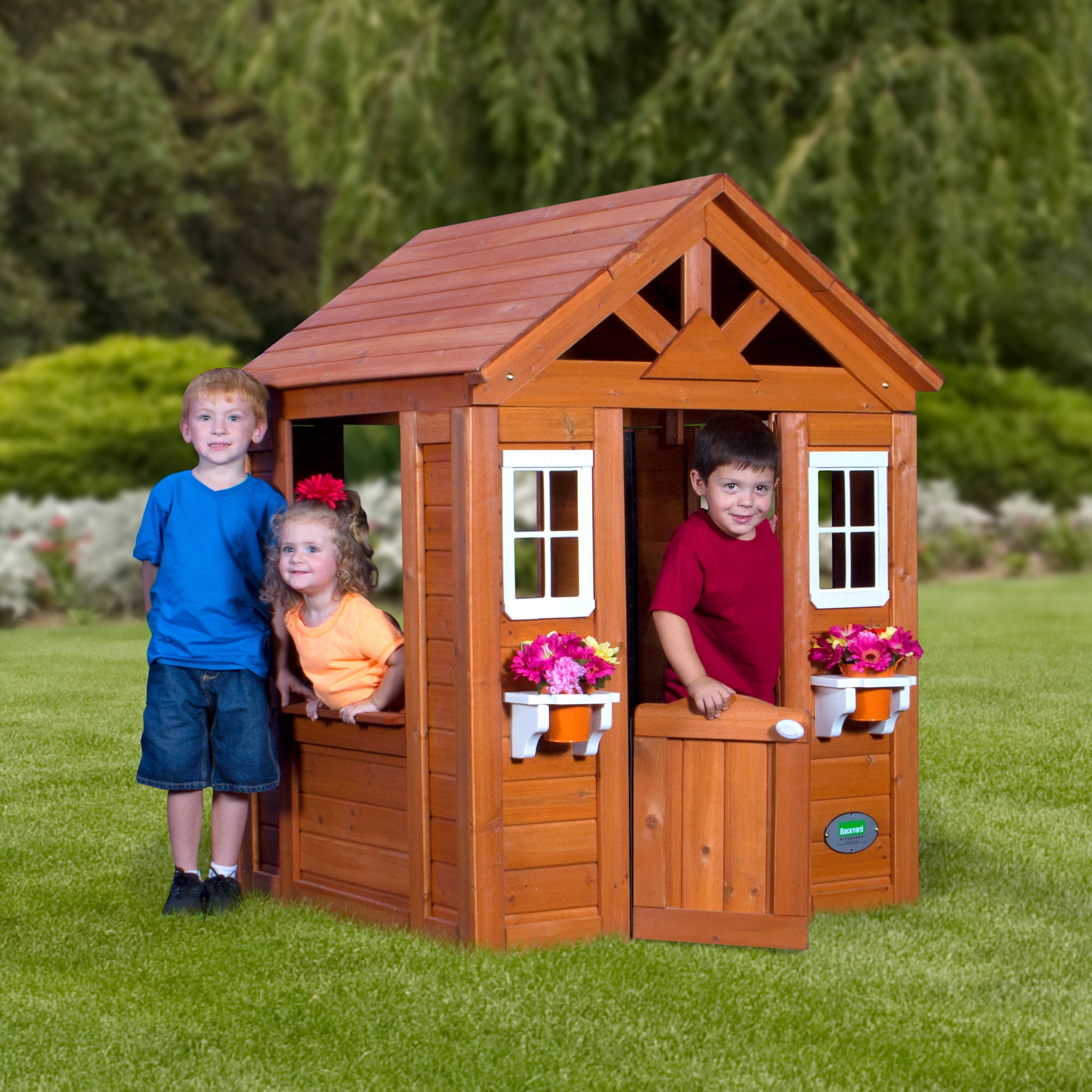 childrens wooden outdoor playhouse