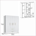 thumbnail image 4 of Wardrobes, Modern Deluxe Armoire with Hanging & Shelf Storage | White | Particle Board, 4 of 7