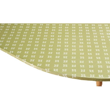 Heritage Vinyl Elastic Table Cover with Fleece Backing in 3 Sizes, Reusable