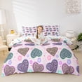 thumbnail image 3 of Erosebridal Abstract Chic Leopard Print Twin Bedding,Colorful Loves Pattern Duvet Cover Set For Men Women 2pcs,No Comforter,Reversible, 3 of 6