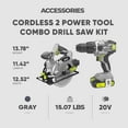 thumbnail image 2 of Master Mechanic Cordless 2 Power Tool Combo Kit for Home Improvement, 2 of 3