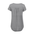thumbnail image 5 of TaTaai Pleated Blouse Stretchy Soft Lightweight Women's Loose Fit Short Sleeve Round Neck Button Detail Casual Daily Fashion All-Season Versatile Top Gift, 5 of 5