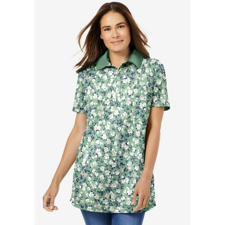 walmart women's plus size polo shirts