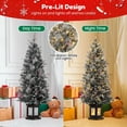 thumbnail image 5 of Towallmark 4.5 Ft Christmas Tree - Lighting Snow Pot Small Christmas Tree Artificial Christmas Tree with 8 Mode Warm White Led Lighting Christmas Tree for Indoor Outdoor Porch Christmas Decoration, 5 of 6
