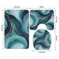 thumbnail image 3 of Blue Marble Gold Wave Pattern Bathroom Rugs Sets 3 Piece,Toilet Cover Set,Absorbent Non Slip Bathroom Mats Sets with U-Shaped Contour Rug Toilet Rug Set, 3 of 5