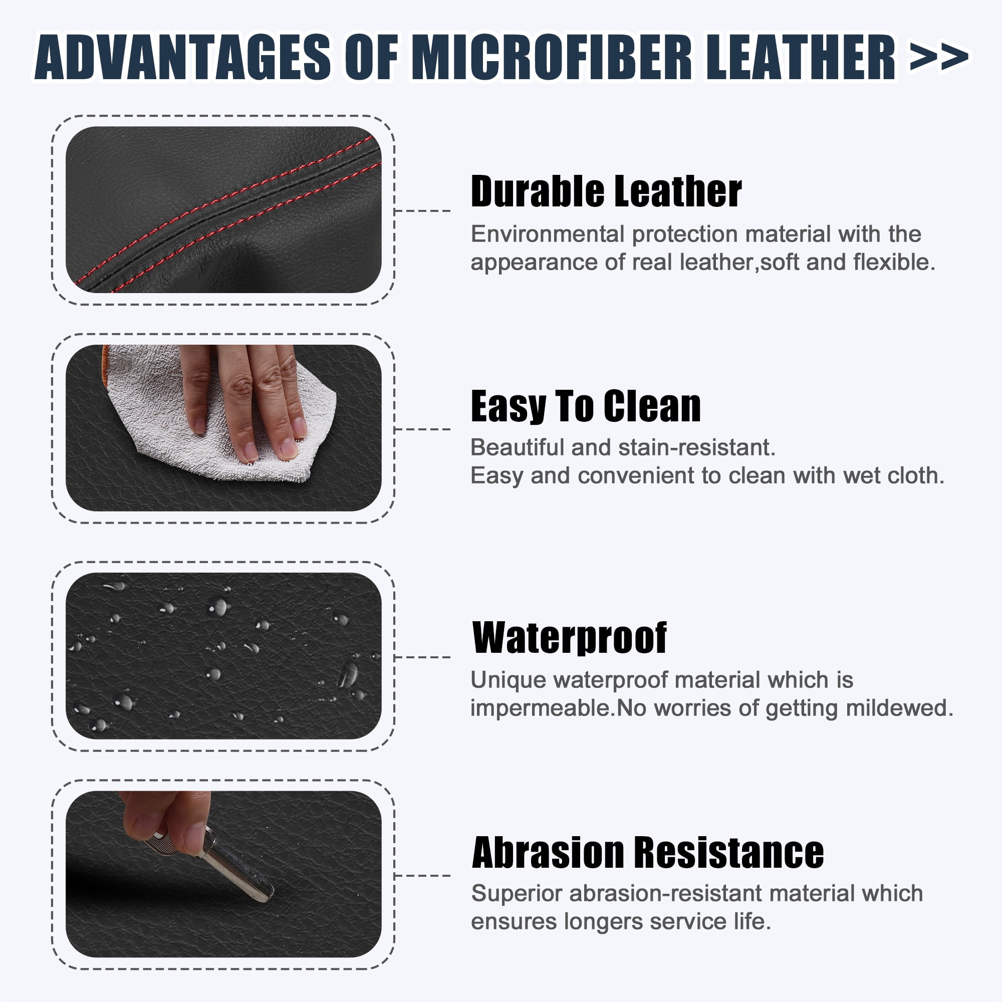 Unique Bargains Microfiber Leather Car Armrest Cover for Nissan Maxima 16-21 Red