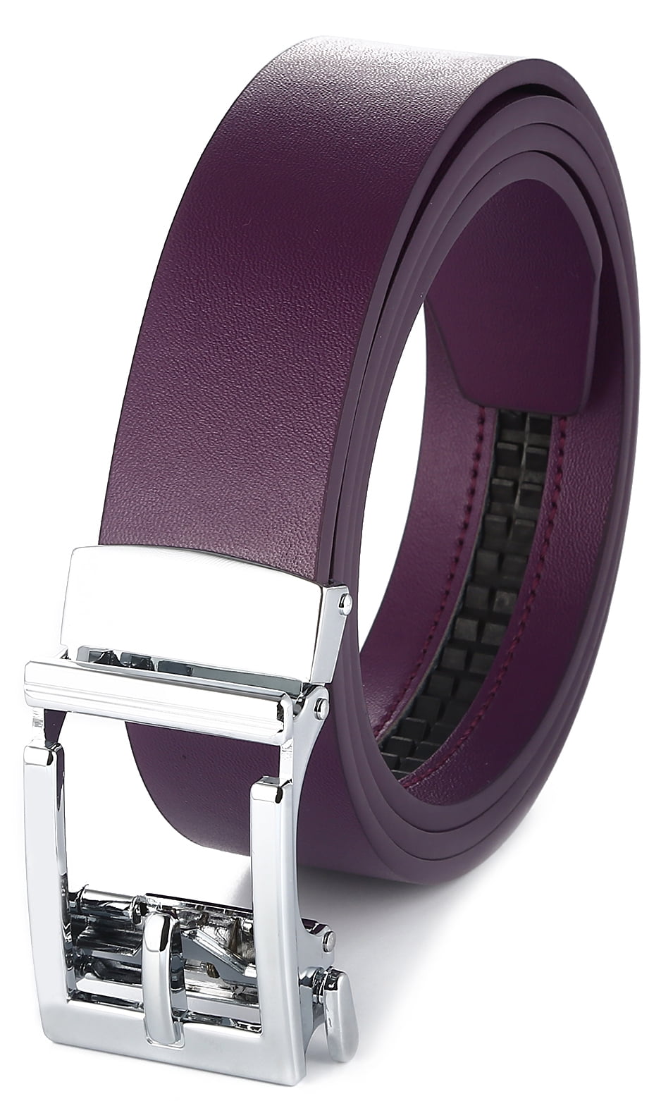 Gelante Men's Genuine Leather Ratchet Dress Belt With Automatic Sliding