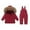 Wine, variant on Heavyweight 2 Piece Snowsuit Boys Girls Winter Ski Suits Clothes Waterproof Warm Hooded Puffer Jacket and Snow Bib Pants